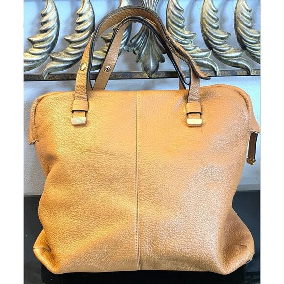 Halston Heritage Large handbag TAN Color Leather Bag Retail $495 - Picture 2 of 16